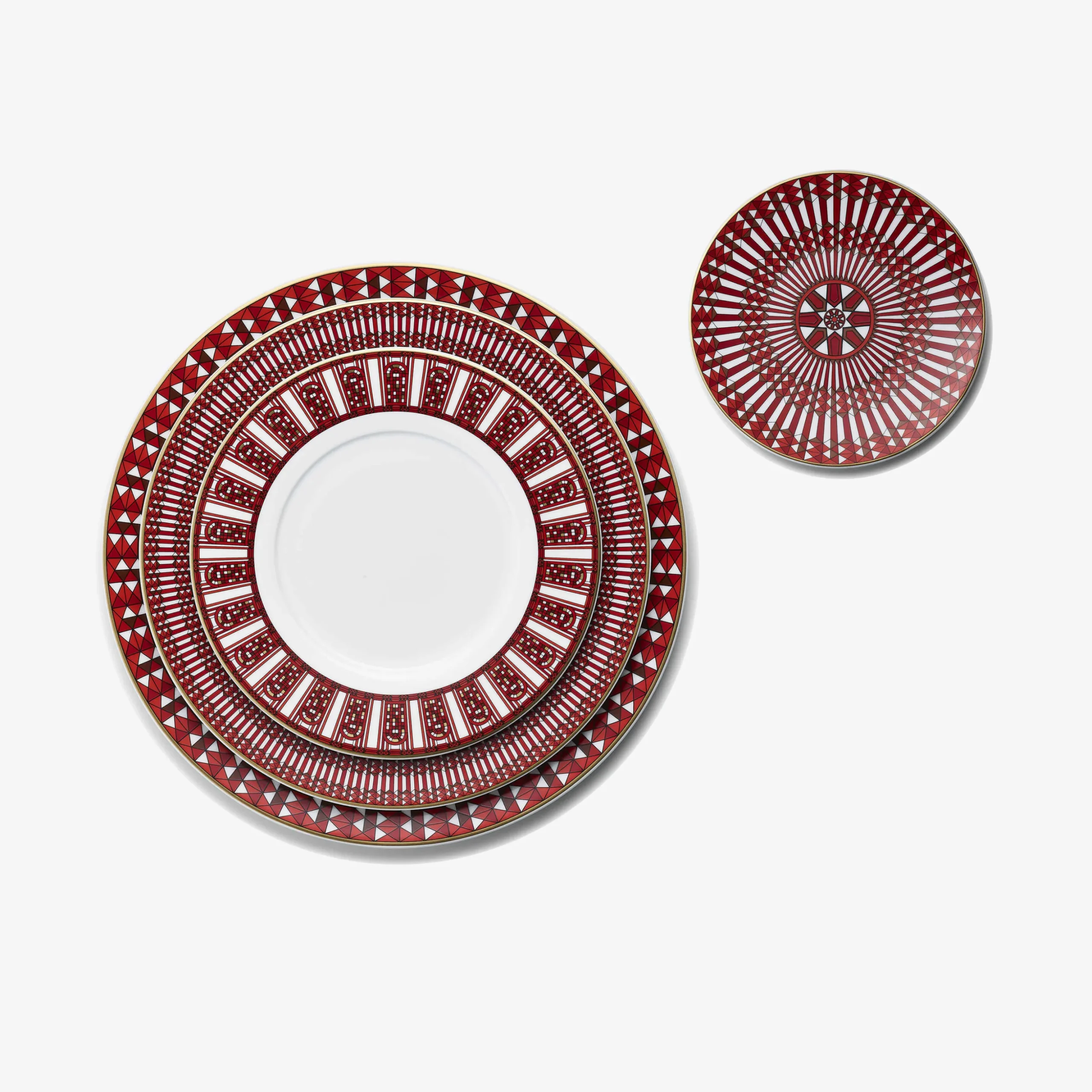 Arcadia Red Dessert Plate, Set of 2
