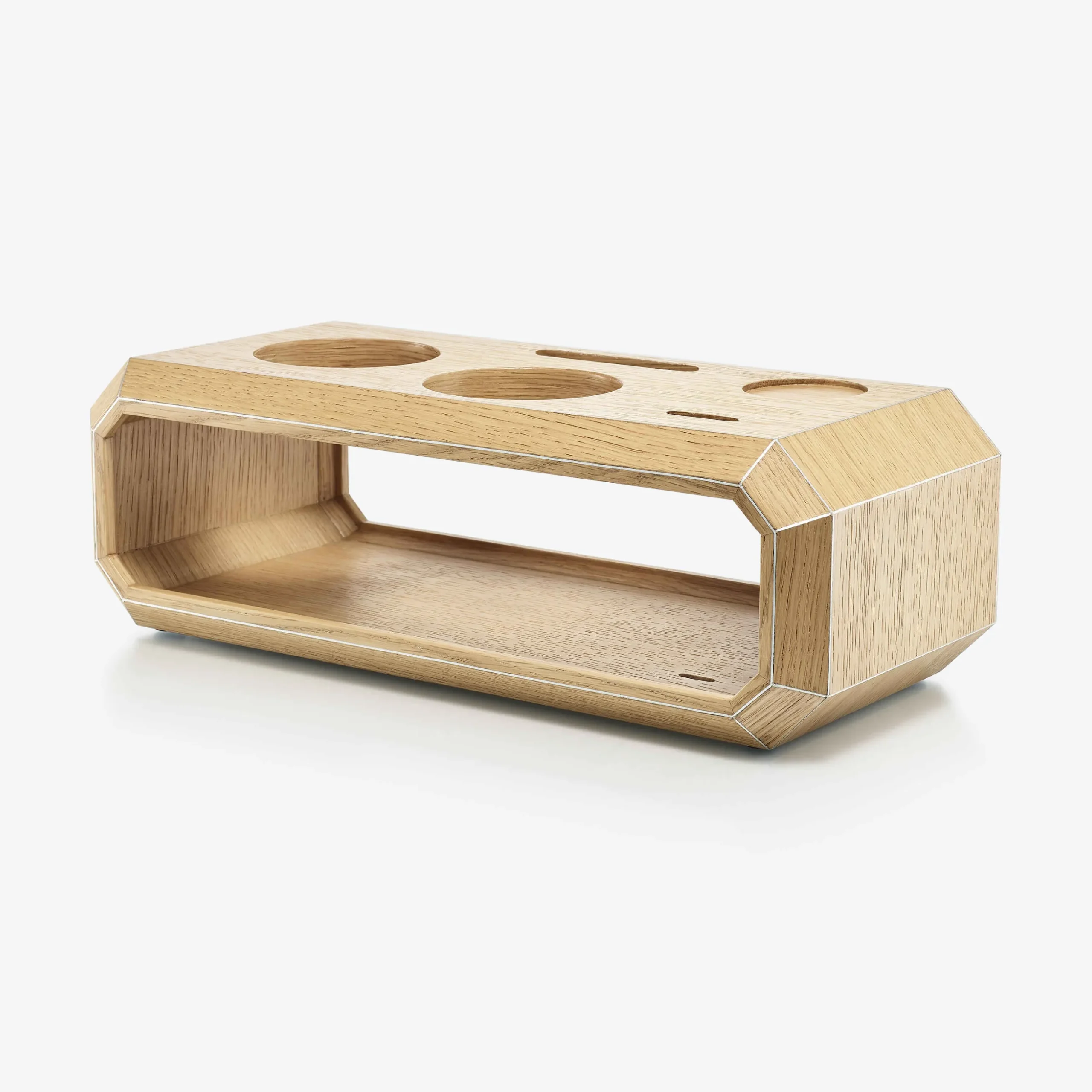 Octogone Bar Accessory Case Natural Oak