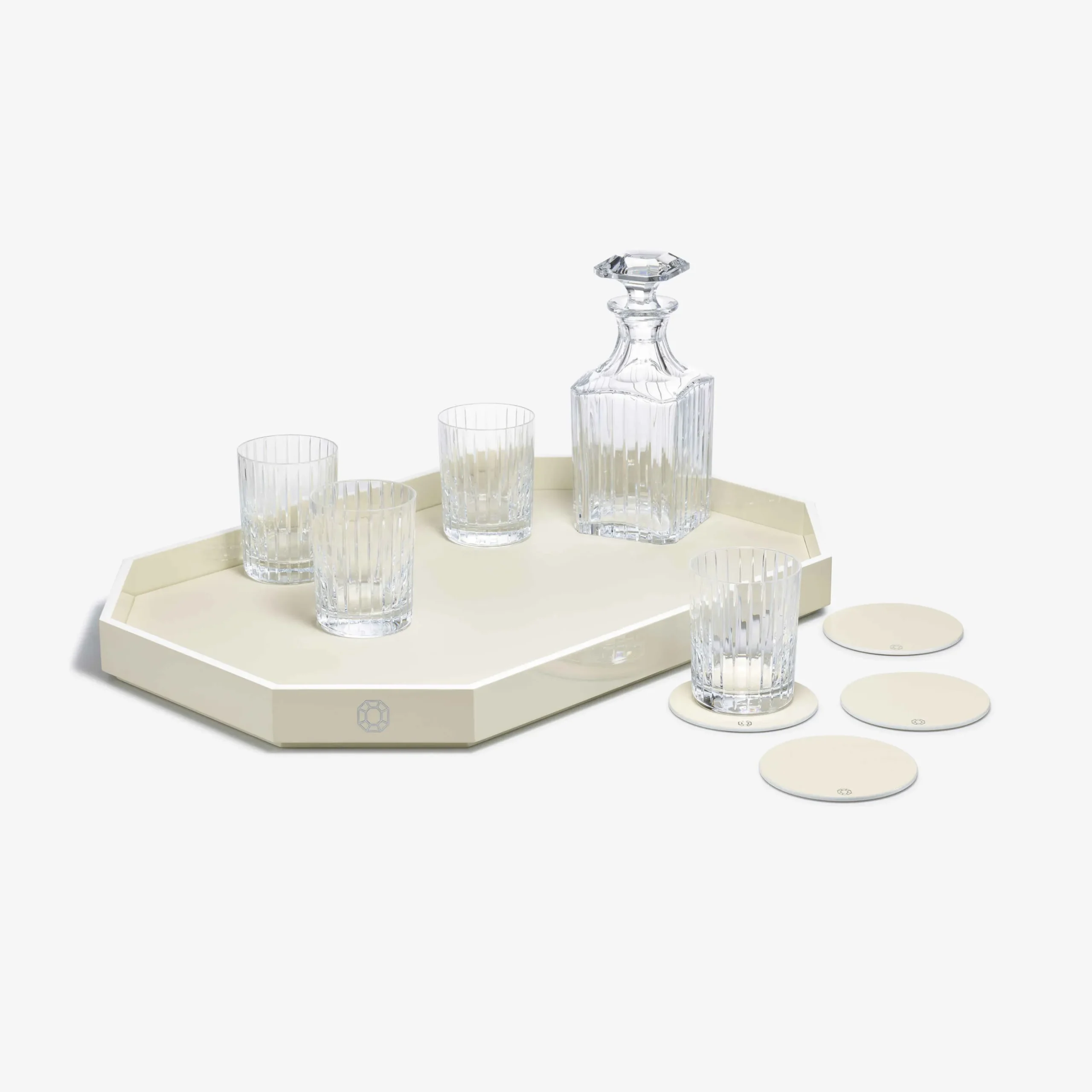 Octogone Tray L & Coaster X4 & Harmonie Tumblers & Whiskey Decanter | Baccarat United States