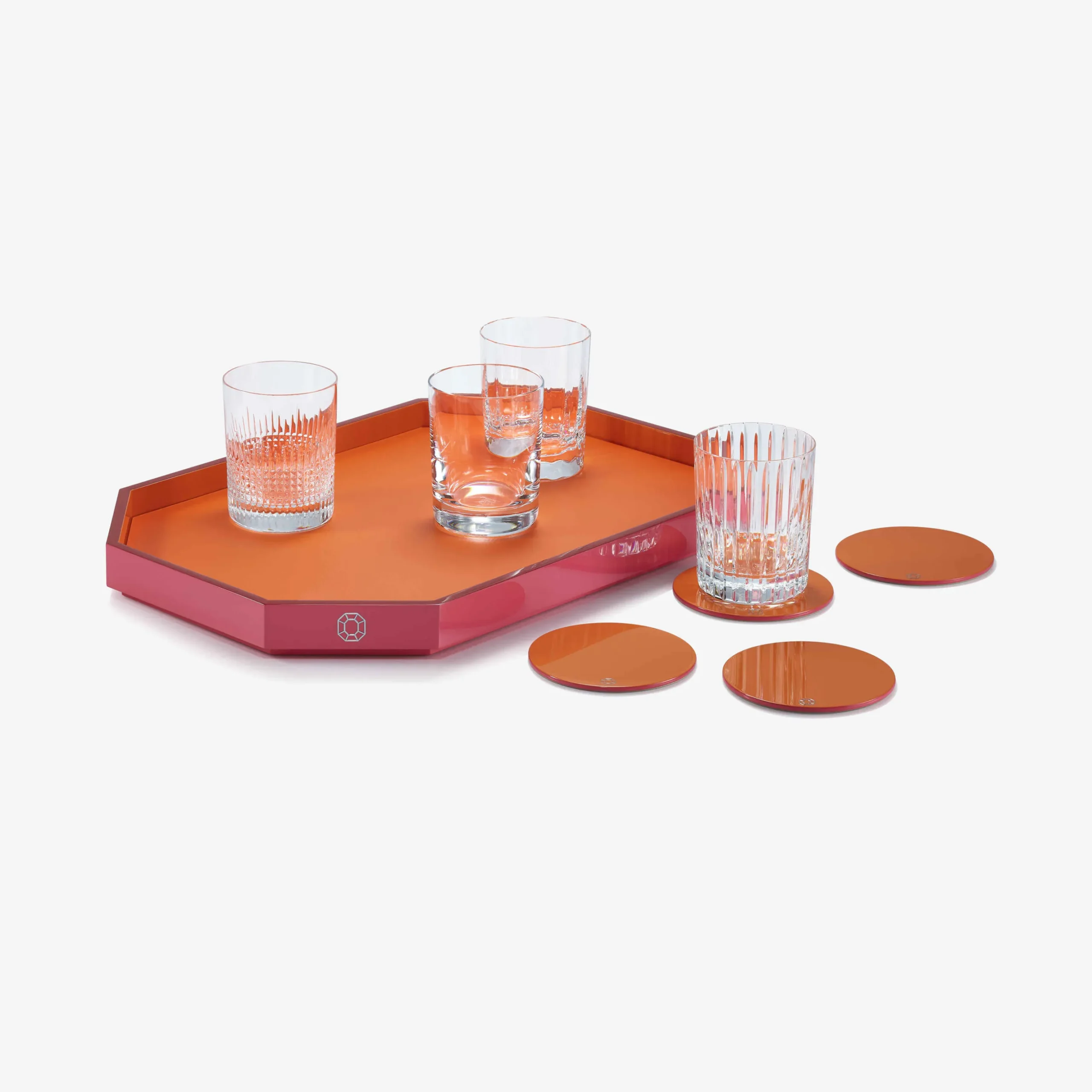 Octogone Tray M & Coaster X4 & 4 Elements Tumblers Set | Baccarat United States