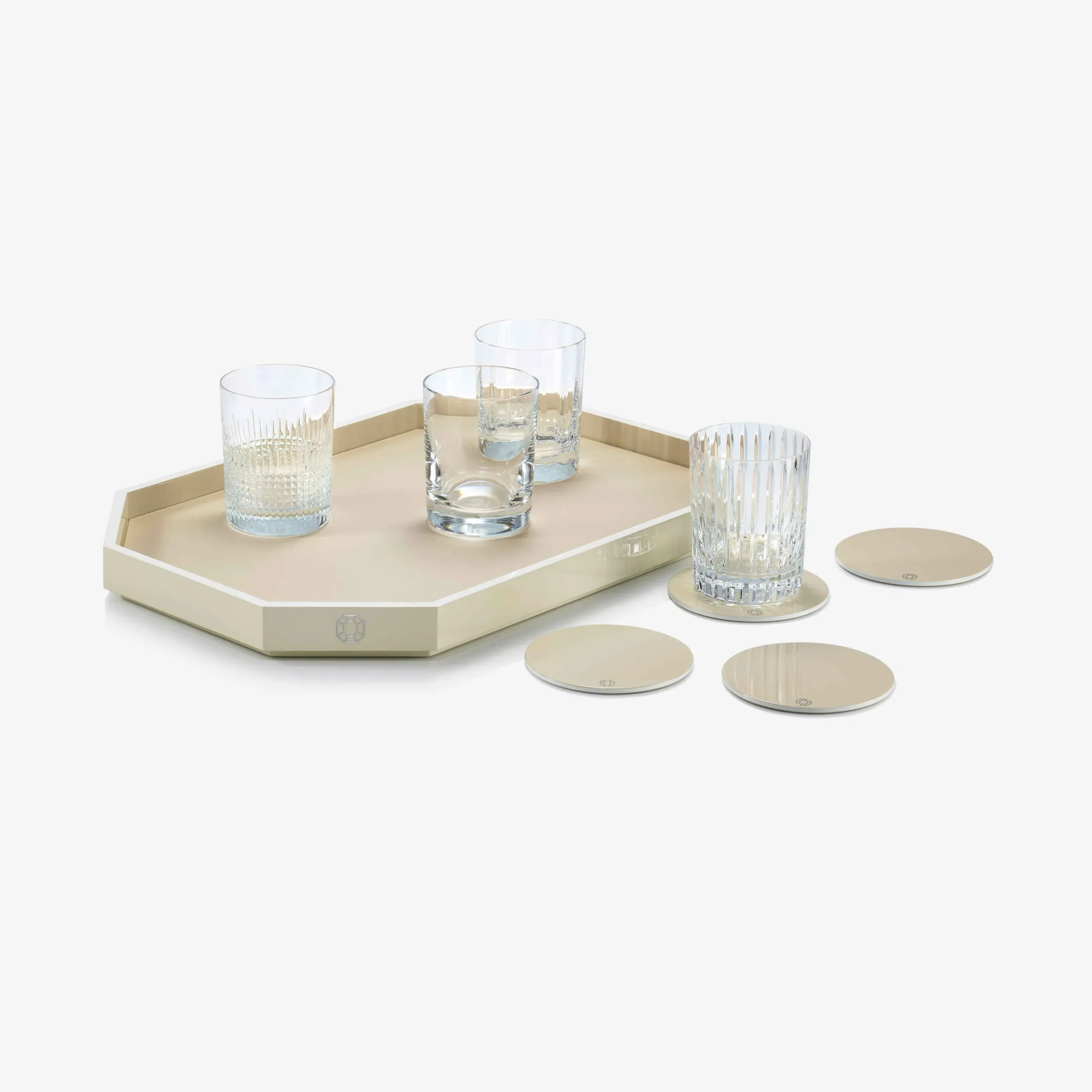 Octogone Tray M & Coaster X4 & 4 Elements Tumblers Set | Baccarat United States