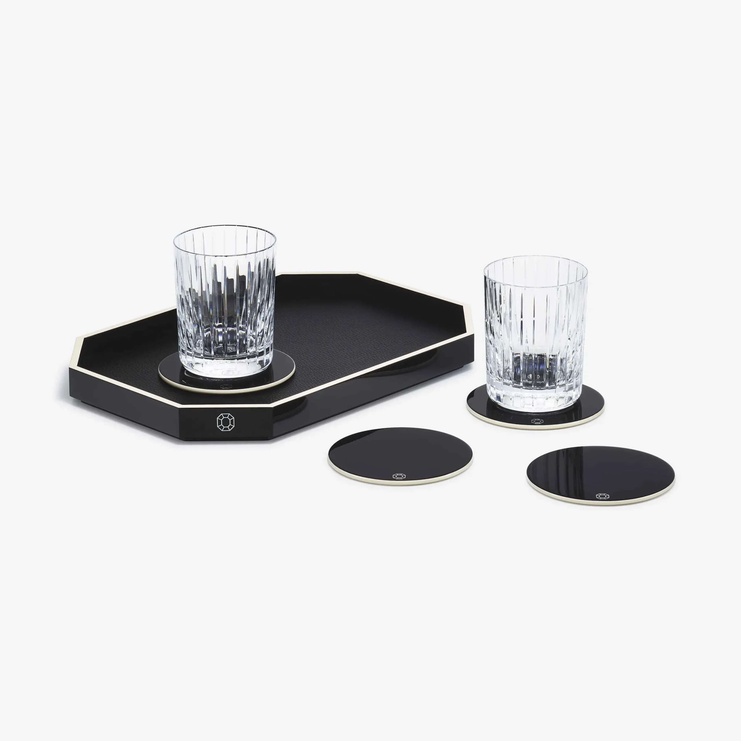 Octogone Tray S & Coaster X4 & Harmonie Tumblers | Baccarat United States