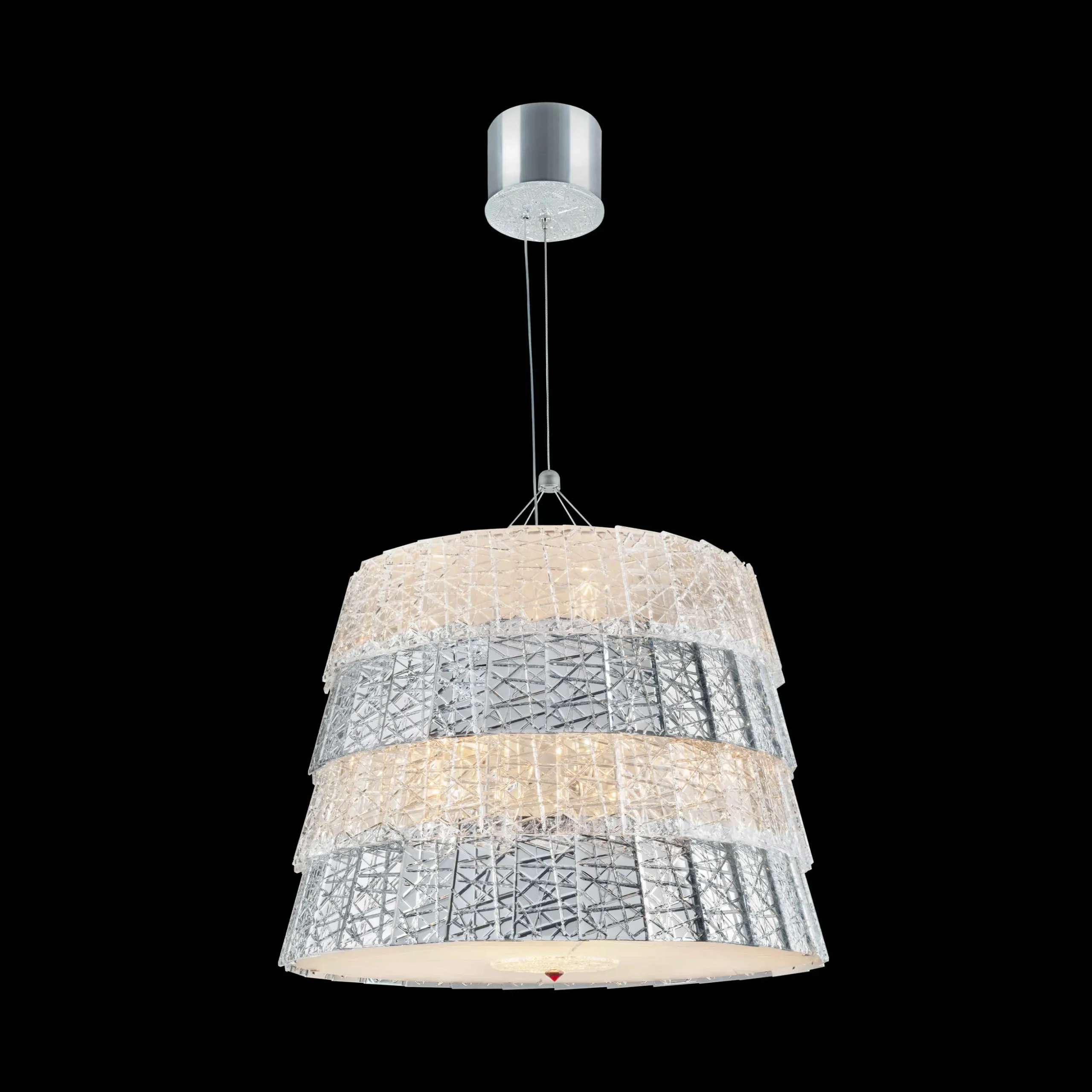 Tuile de Cristal Chandelier Frozen Silver M